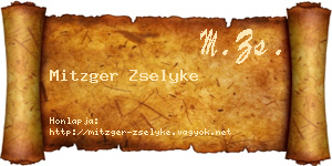 Mitzger Zselyke névjegykártya